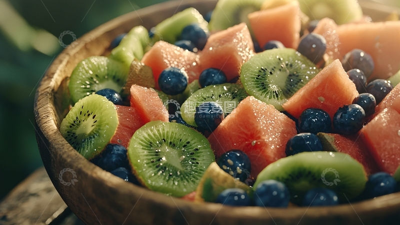 高清大图下载【趣麦麦图】木碗水果沙拉