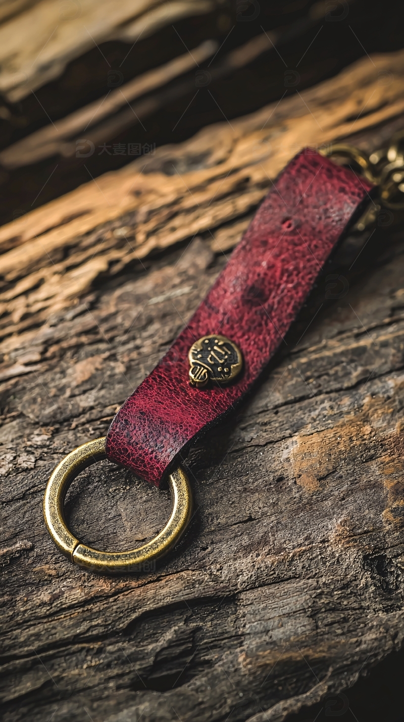 复古真皮钥匙扣