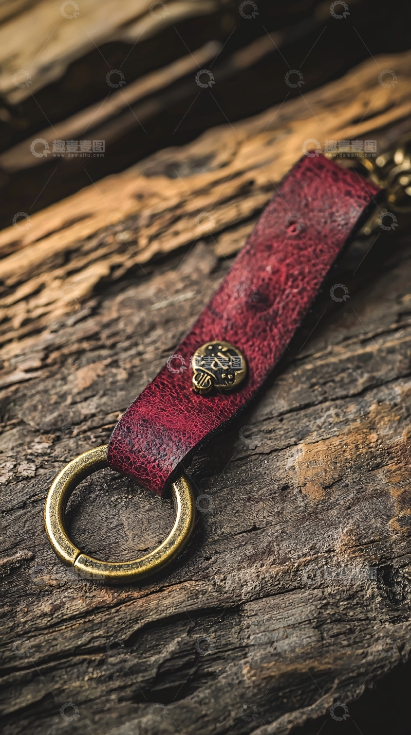 高清大图下载【趣麦麦图】复古真皮钥匙扣