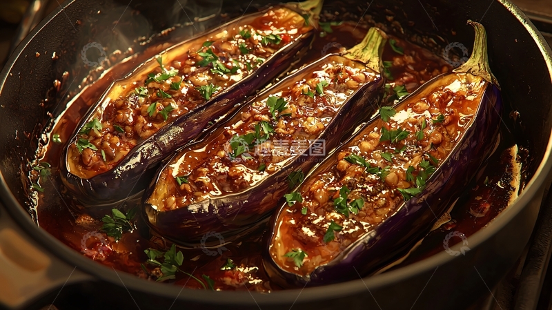 高清大图下载【趣麦麦图】酿茄子