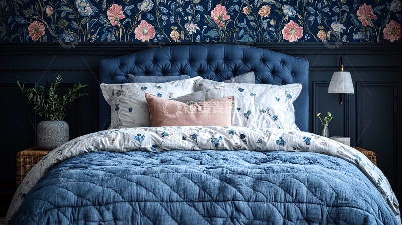 高清大图下载【趣麦麦图】舒适蓝色系卧室