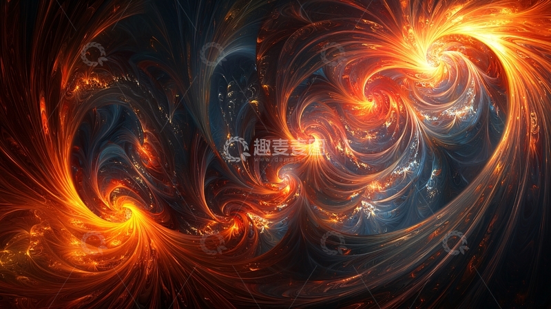 高清大图下载【趣麦麦图】抽象火焰漩涡背景
