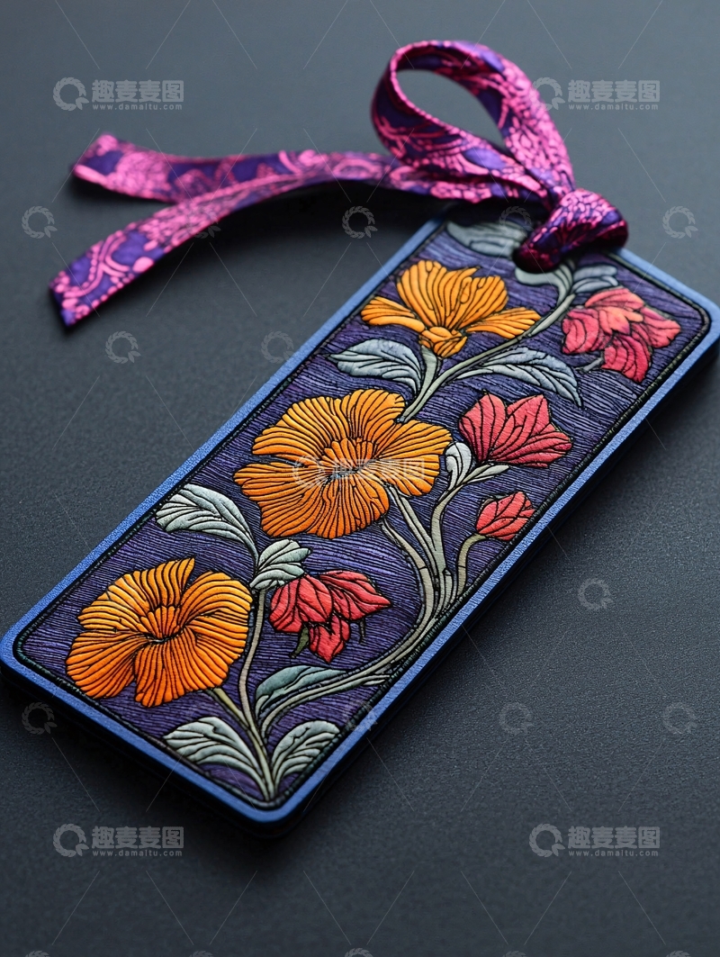 高清大图下载【趣麦麦图】花卉图案书签