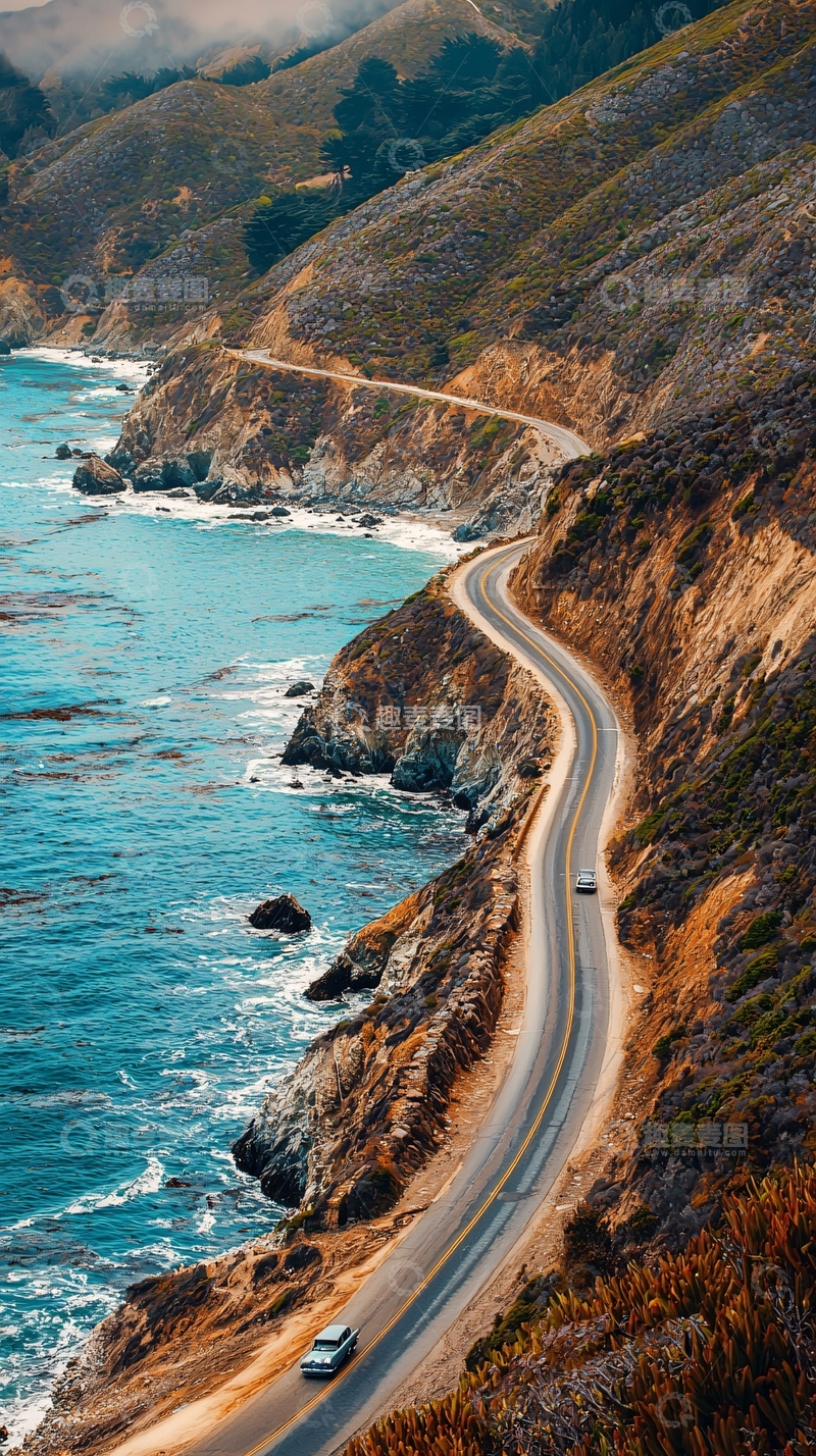 高清大图下载【趣麦麦图】沿海公路蜿蜒曲折