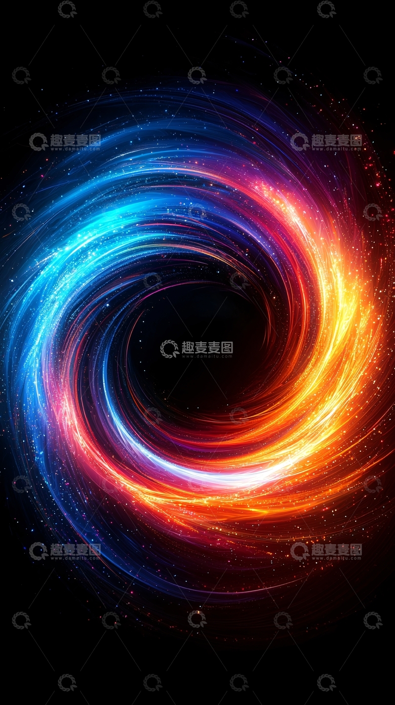 高清大图下载【趣麦麦图】绚丽光环旋转涡流