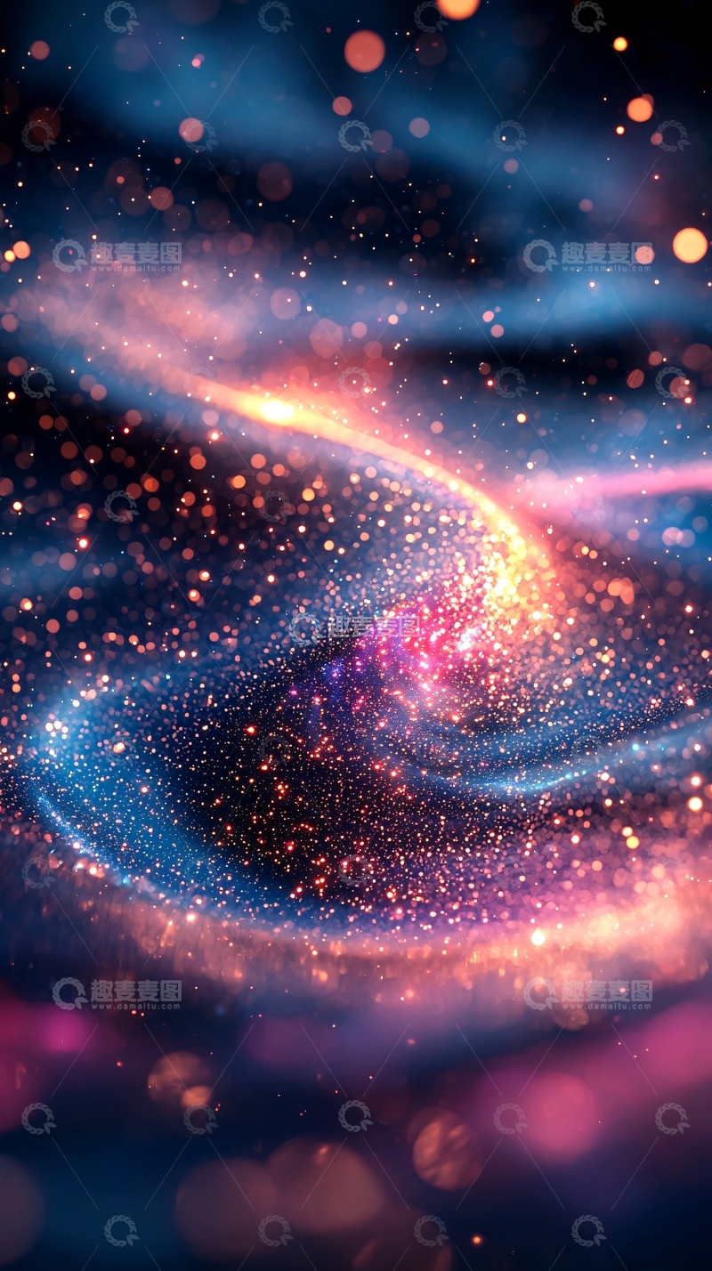 高清大图下载【趣麦麦图】星云漩涡和彩色光点