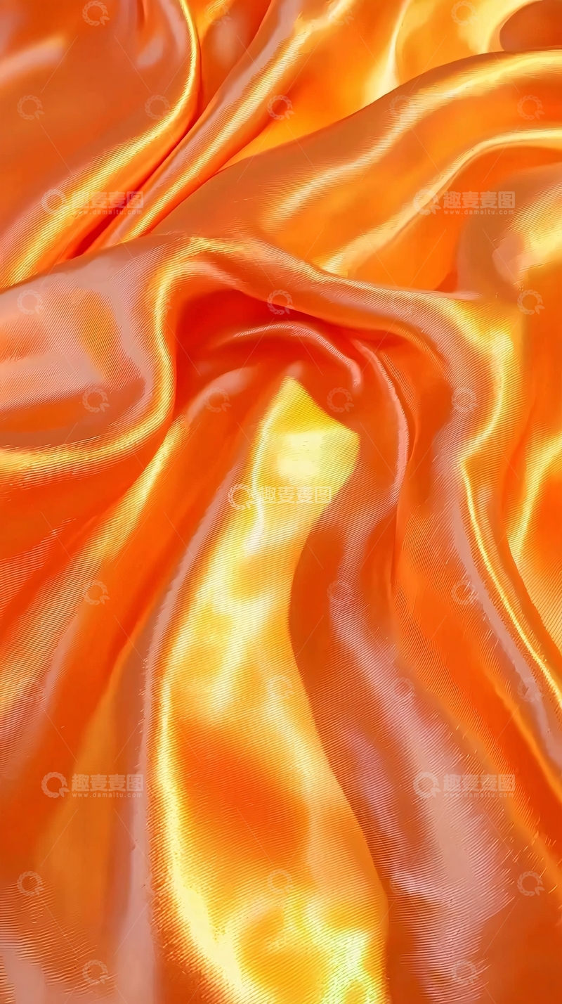 高清大图下载【趣麦麦图】橘色丝绸质感