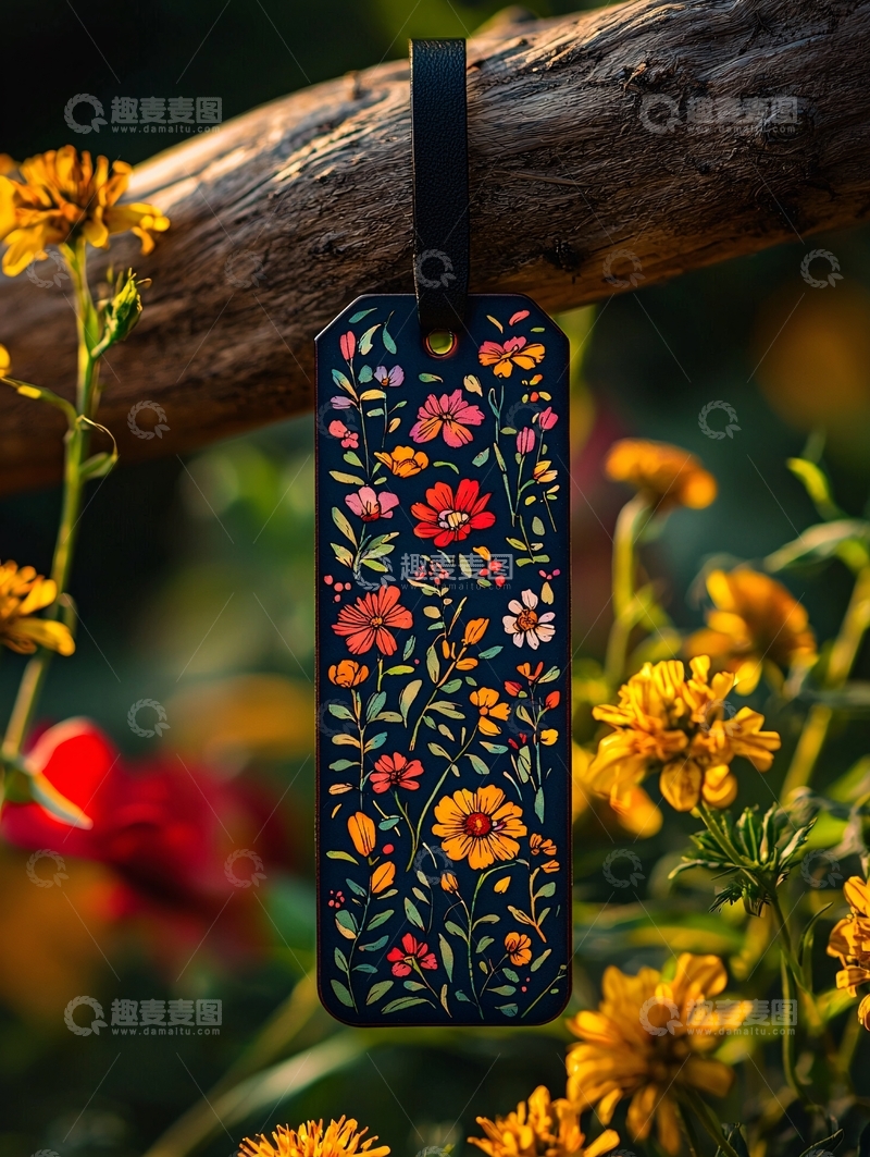 高清大图下载【趣麦麦图】黑色皮革书签