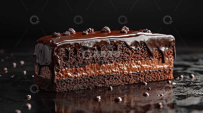 高清大图下载【趣麦麦图】黑巧克力蛋糕