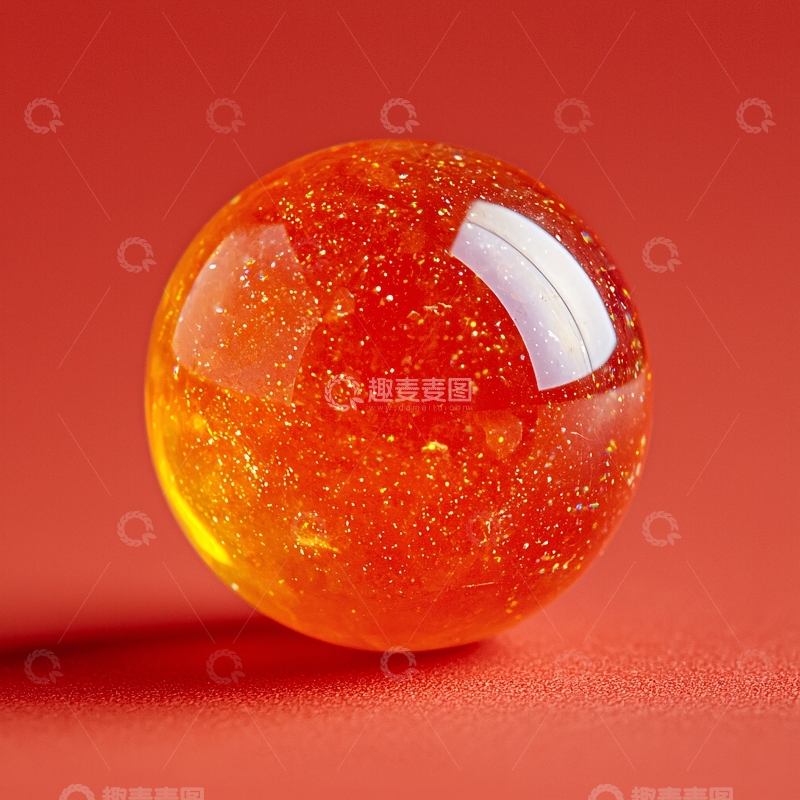高清大图下载【趣麦麦图】橙色透明玻璃球