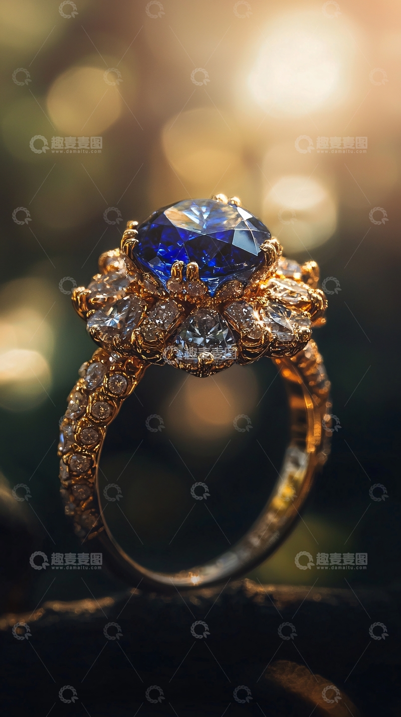 高清大图下载【趣麦麦图】蓝宝石戒指
