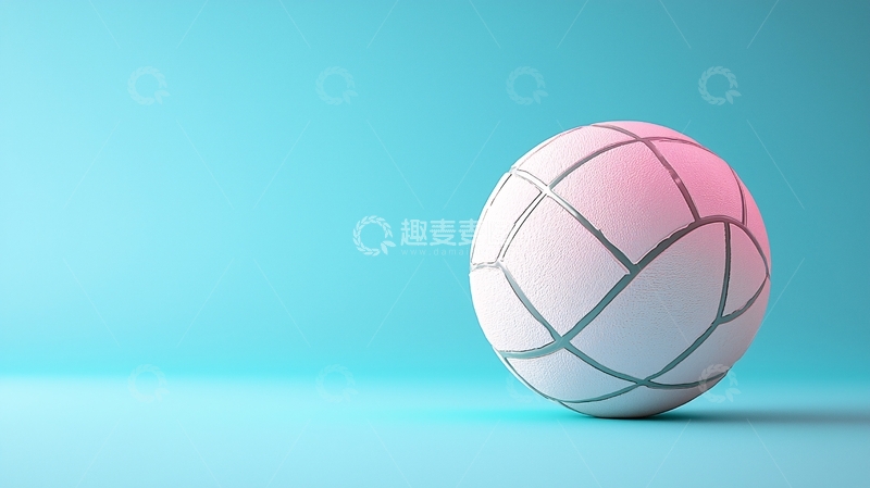 高清大图下载【趣麦麦图】蓝色背景下的白色球体