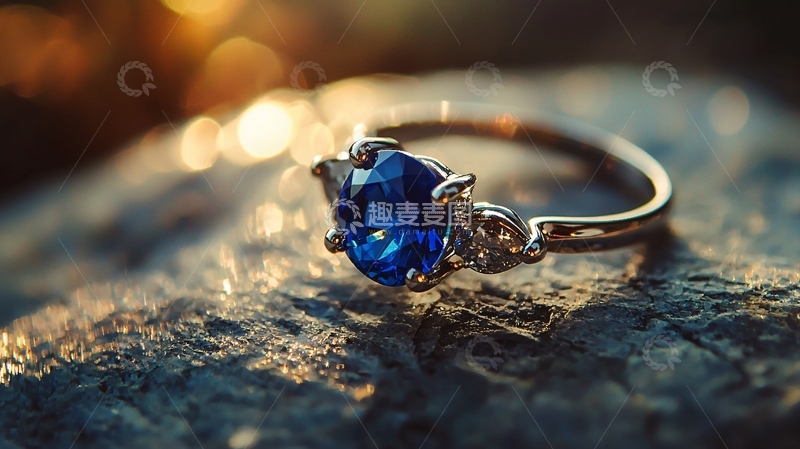 高清大图下载【趣麦麦图】蓝宝石戒指
