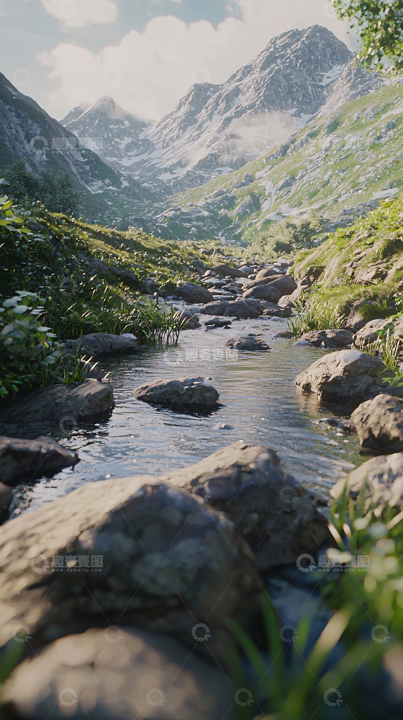 高清大图下载【趣麦麦图】山间溪流