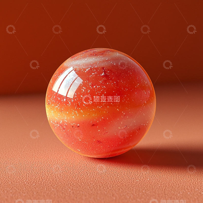 高清大图下载【趣麦麦图】橙色玻璃球