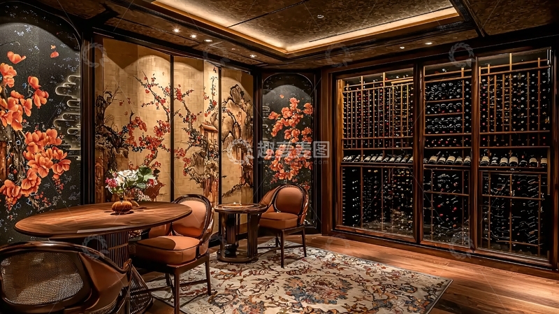 高清大图下载【趣麦麦图】豪华中式风酒窖