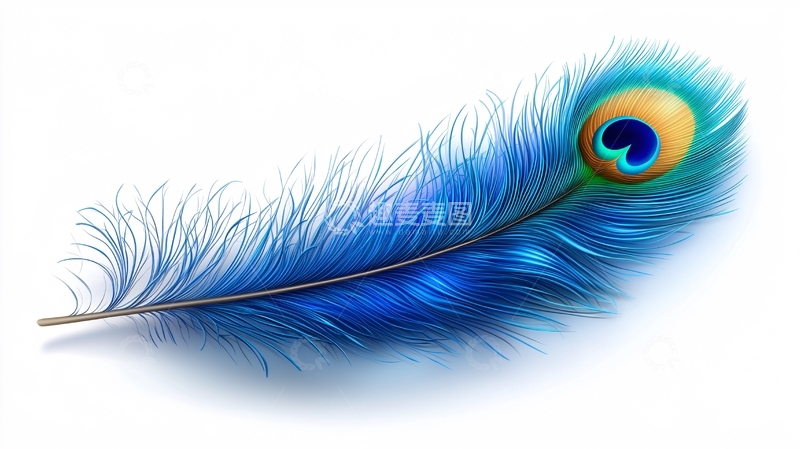 高清大图下载【趣麦麦图】蓝色孔雀羽毛