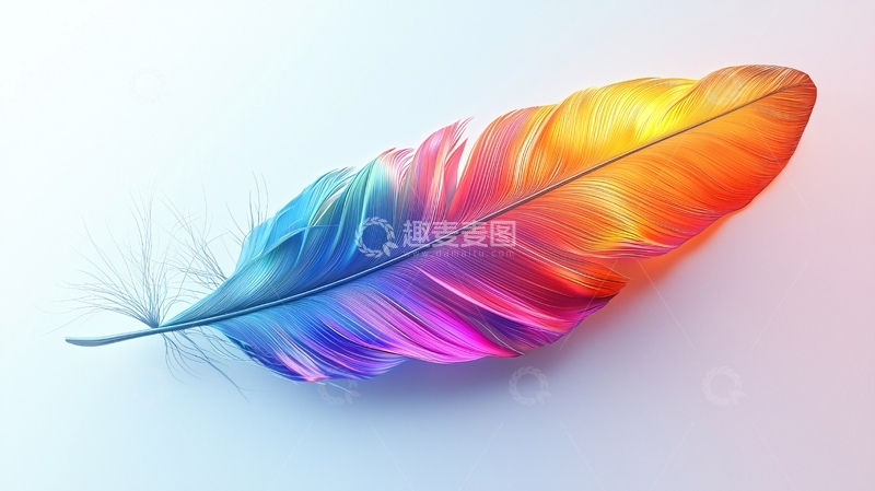 高清大图下载【趣麦麦图】彩色渐变羽毛