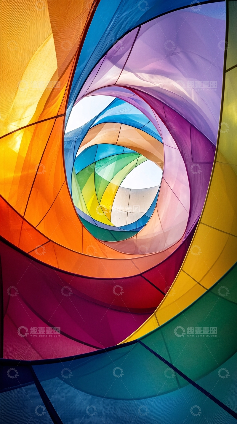 高清大图下载【趣麦麦图】彩色抽象旋涡