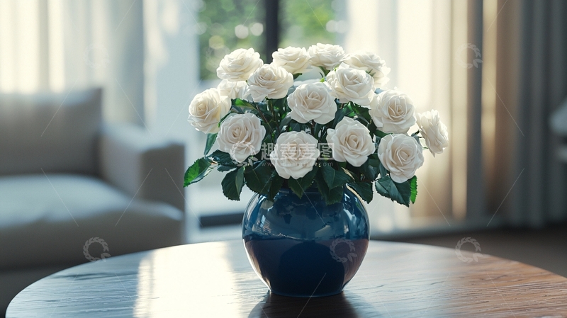 高清大图下载【趣麦麦图】白玫瑰花束