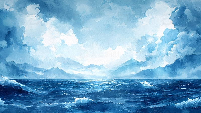 高清大图下载【趣麦麦图】广阔的海面与天空