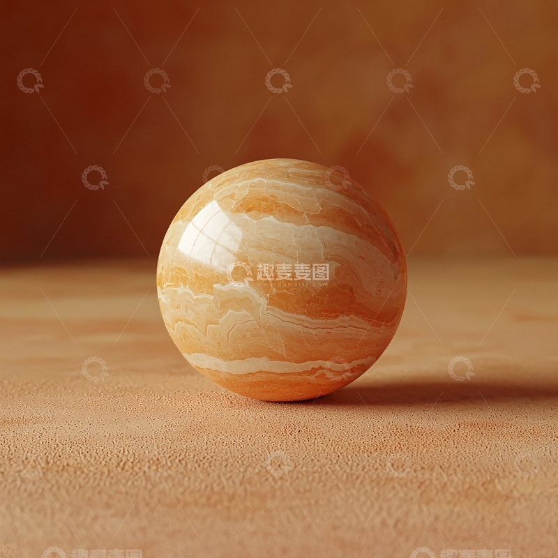 高清大图下载【趣麦麦图】橙色纹理大理石球