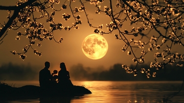 月光下幸福家庭