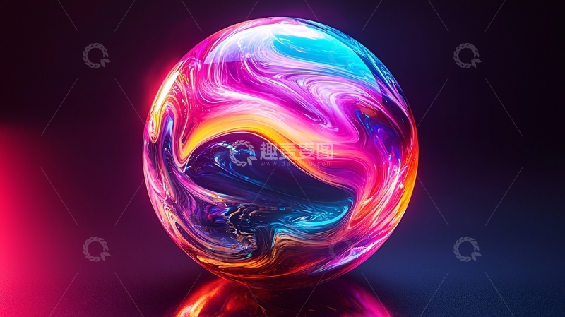 高清大图下载【趣麦麦图】彩色光晕球体