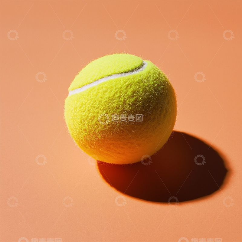 高清大图下载【趣麦麦图】黄色网球在橙色背景上