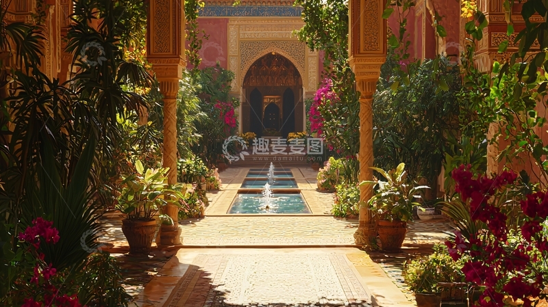高清大图下载【趣麦麦图】摩洛哥庭院