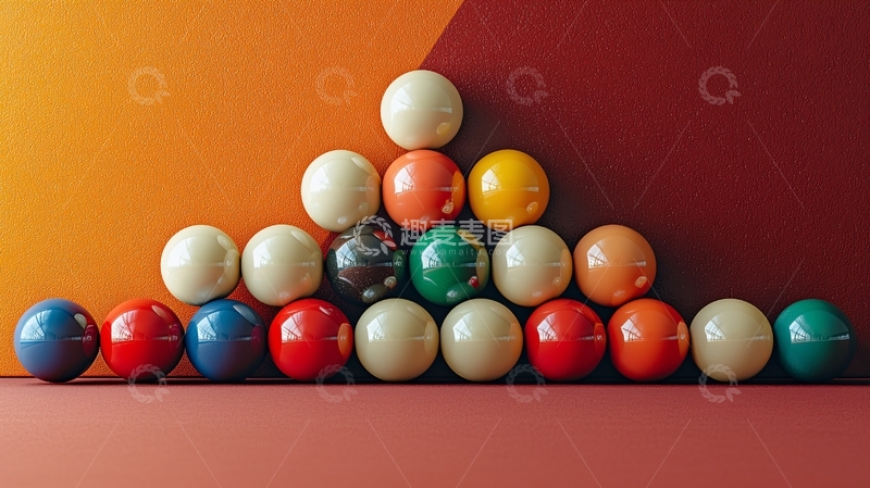 高清大图下载【趣麦麦图】彩色球体组成的三角形