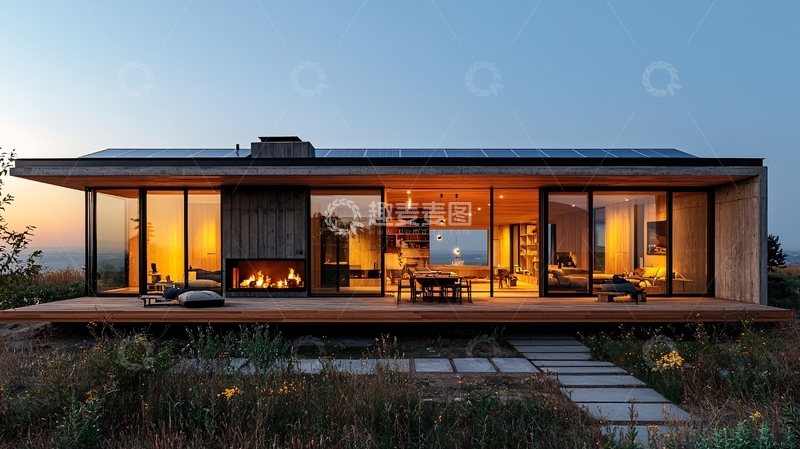 高清大图下载【趣麦麦图】现代简约住宅夜景