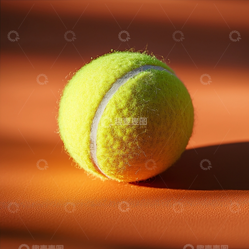 高清大图下载【趣麦麦图】黄色网球在橙色背景上