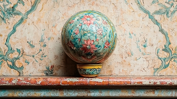 手绘花卉球形瓷器