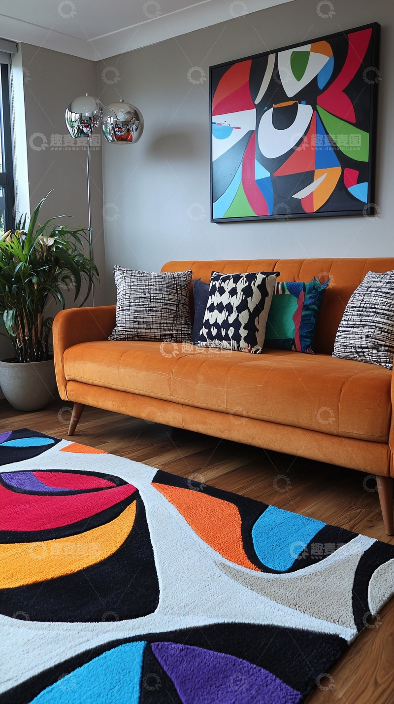 高清大图下载【趣麦麦图】橙色沙发
