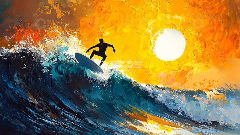 高清大图下载【趣麦麦图】冲浪者乘风破浪