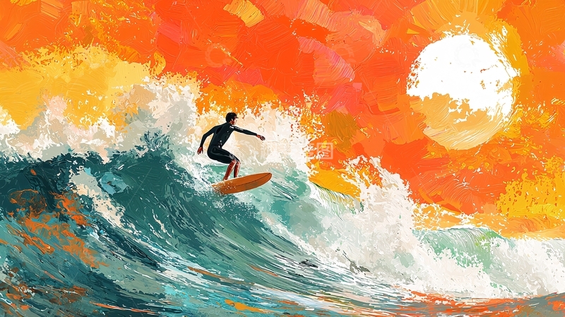 高清大图下载【趣麦麦图】冲浪者乘风破浪