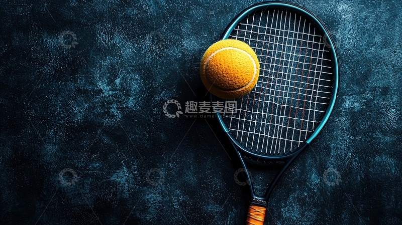 高清大图下载【趣麦麦图】网球拍和网球特写
