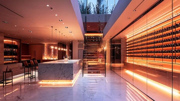 奢华地下酒窖和吧台