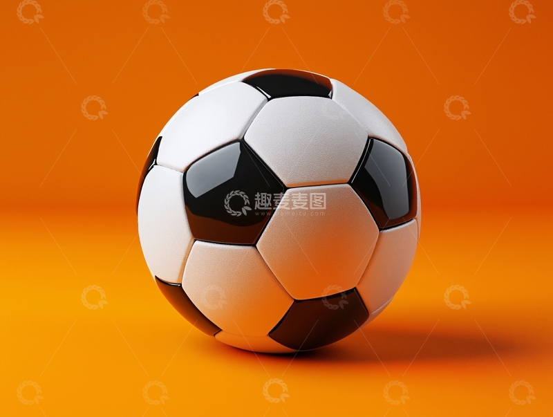高清大图下载【趣麦麦图】橙色背景上的足球