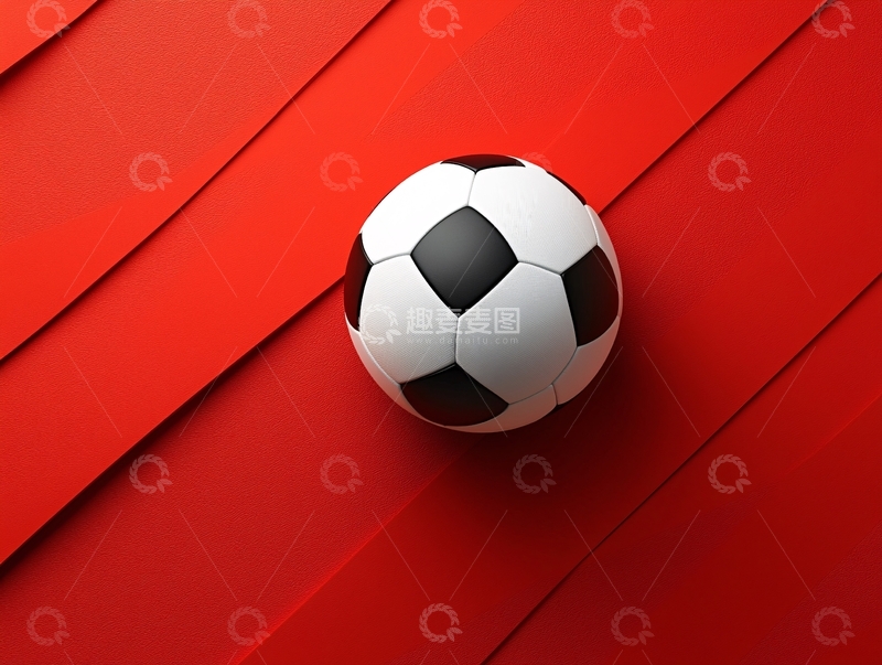 高清大图下载【趣麦麦图】足球在红色背景上