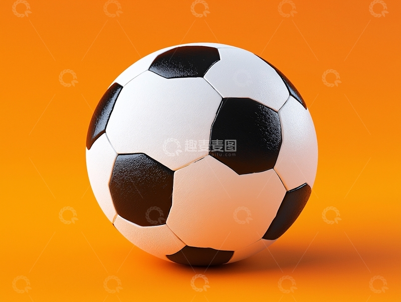 高清大图下载【趣麦麦图】橙色背景足球
