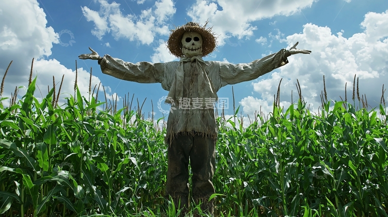 高清大图下载【趣麦麦图】传统的稻草人