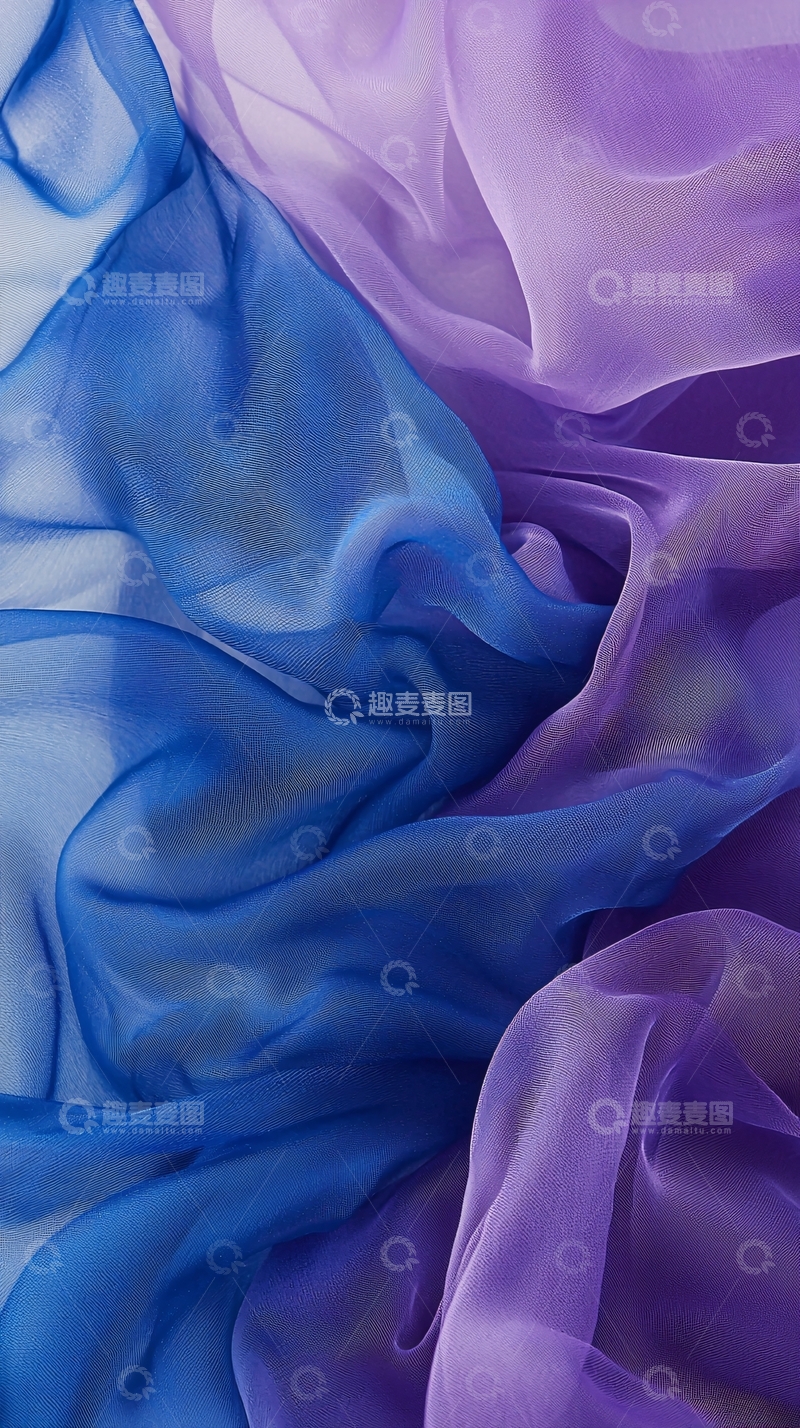高清大图下载【趣麦麦图】蓝紫渐变色轻柔雪纺纱