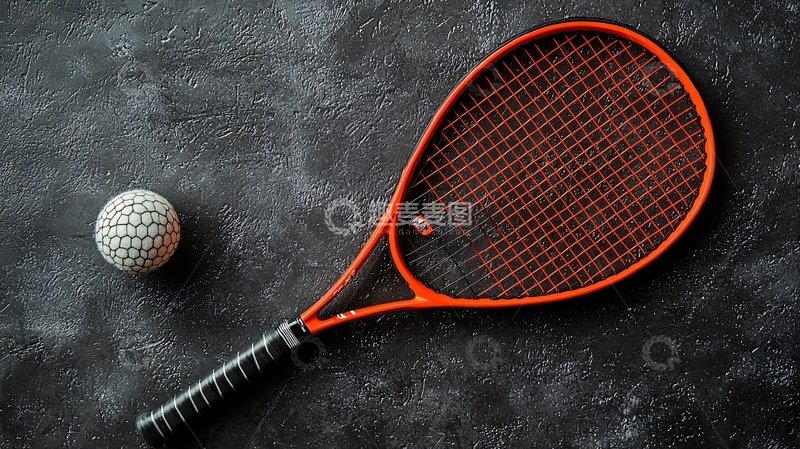 高清大图下载【趣麦麦图】网球拍和网球静物