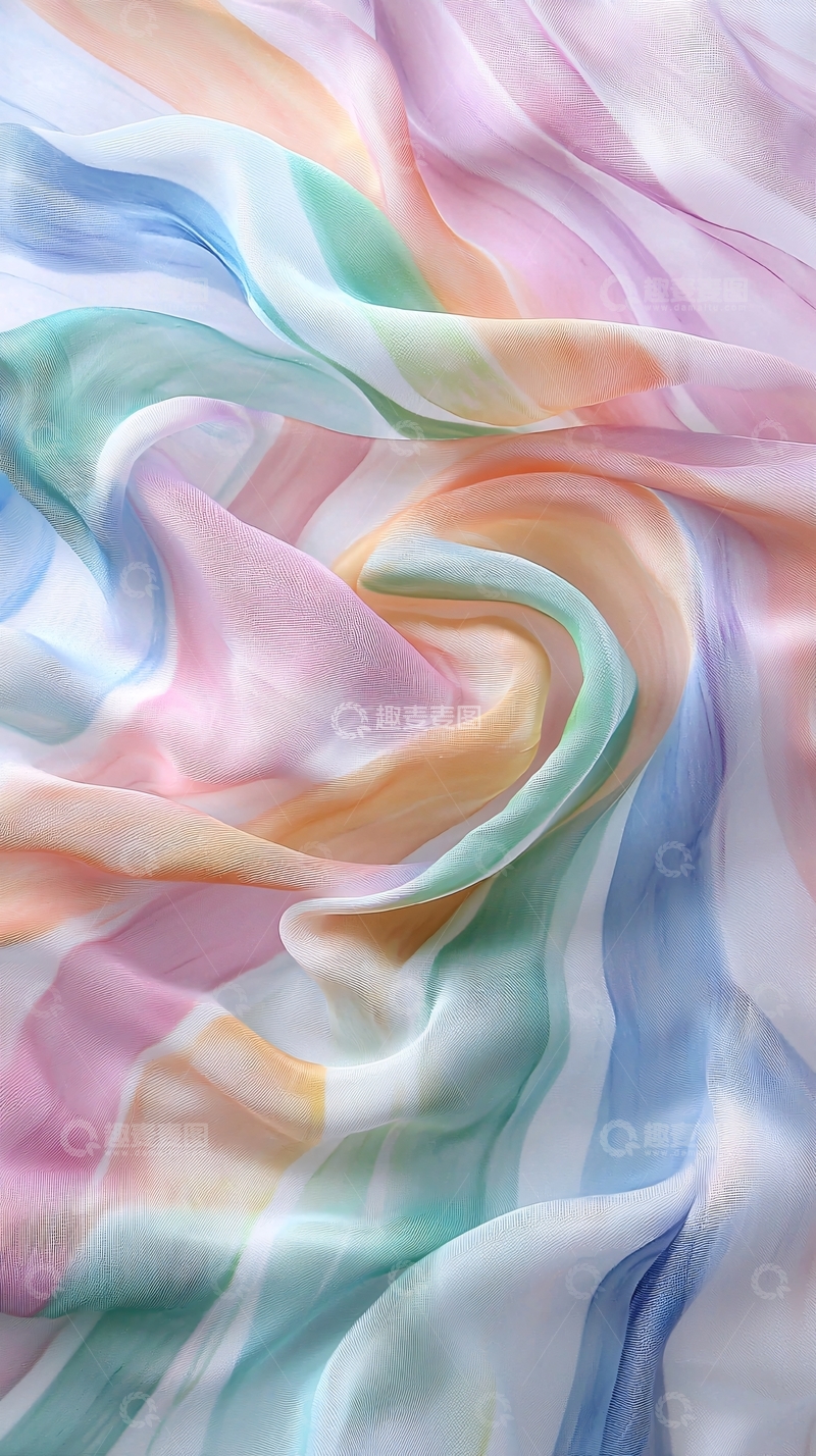 高清大图下载【趣麦麦图】彩色条纹轻柔雪纺布料
