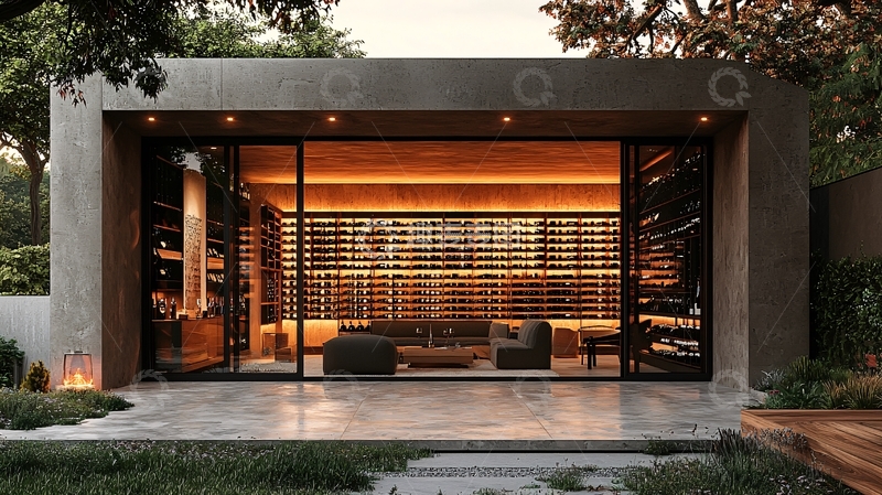 高清大图下载【趣麦麦图】现代极简风格的酒窖外观