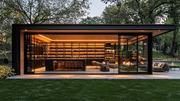 简洁现代的玻璃酒窖建筑