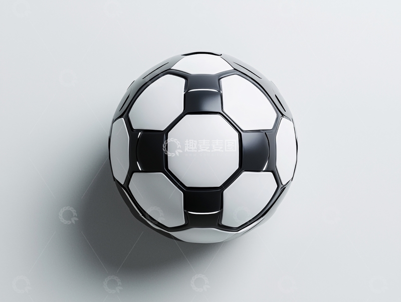 高清大图下载【趣麦麦图】白色背景上的黑白足球