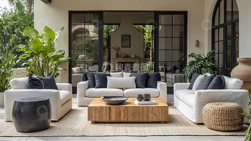 高清大图下载【趣麦麦图】庭院户外沙发休闲区